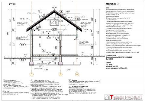 Projekt Stajni dla 4 koni z poddaszem gospodarczym 