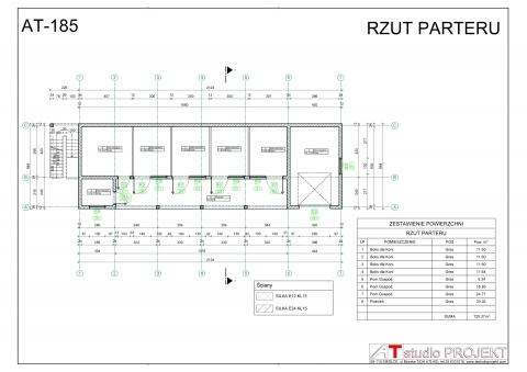 Projekt Stajni dla 4 koni z poddaszem gospodarczym 